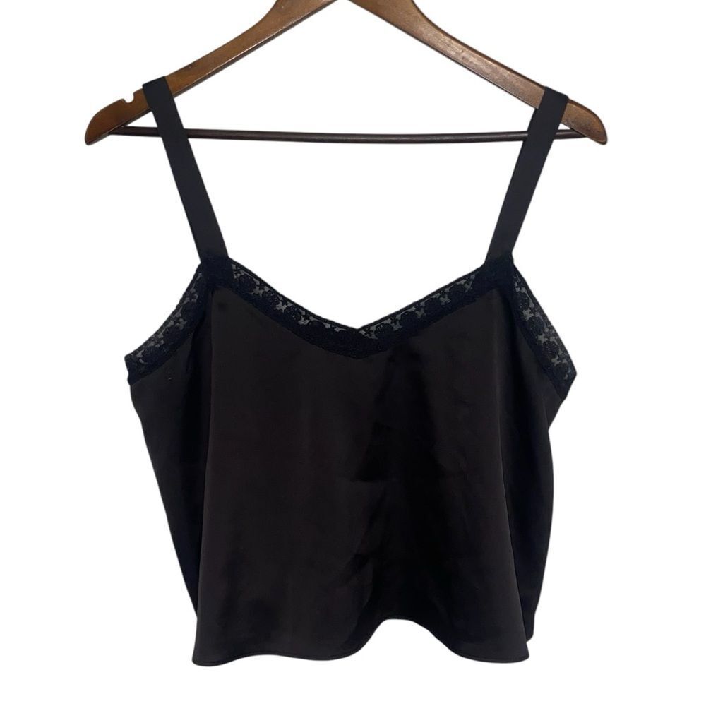 Urban Outfitters Black Satin Lace Camisole